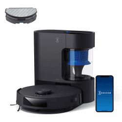 ECOVACS DEEBOT N20 PRO Plus Saugroboter mit Wischfunktion, Automatischer Entleerung Station, 8000Pa Saugkraft, Anti-Haar-Verhedderung, bis zu 300 Minuten Laufzeit,Schwarz N20 Pro Plus Schwarz