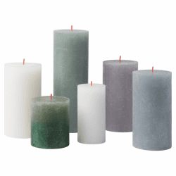 Bolsius Rustik Stumpenkerzen - Geschenk Set 6 Stück - Nordic Landscape - Dekorative Haushaltkerzen - Länge Brenndauer - Unparfümierte - Natürliches Pflanzenwachs - Ohne Palmöl