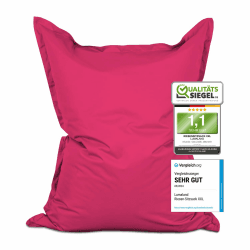 Lumaland Riesen-Sitzsack XXL 140x180 cm | Wasserfestes Indoor & Outdoor Liegekissen mit über 3 Mio. anpassungsfähigen EPS-Perlen | Bean Bag mit waschbarem Bezug [Pink] Indoor & Outdoor XXL pink