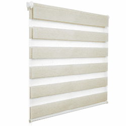 WOLTU Doppelrollo Klemmfix ohne Bohren Holzlook Buche B100 x H150 cm, Duo Rollo Zebrarollo Fensterrollo Klemmrollo Seitenzugrollo Easyfix lichtdurchlässig & verdunkelnd Rollos für Fenster und Tür B100 x H150 cm Holzlook Buche