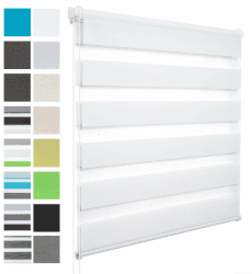 WOLTU Doppelrollo Klemmfix ohne Bohren Weiß B75 x H150 cm, Duo Rollo Zebrarollo Fensterrollo Klemmrollo Seitenzugrollo Easyfix lichtdurchlässig & verdunkelnd Rollos für Fenster und Tür B75 x H150 cm Weiß