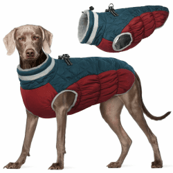 Kuoser Wärme hundemantel, Winddicht hundejacke, Reflektierend hundemantel für kleine Hunde, hundemantel Winter Draußen, Hundemantel Grosse Hunde Mit Reißverschluss Blau XXXL 3XL Blau