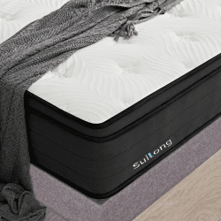 SuiLong Luxus-Premium-Matratze 120x200x30cm Härte H3 H4, Produziert nach Deutschem Qualitätsstandard,1.000er Tonnentaschenfederkernmatratze 7-Zonen 120x200x30CM Schwarz