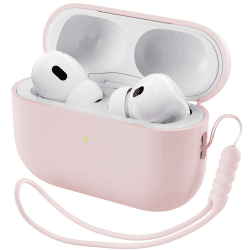 ORNARTO Kompatibel mit AirPods Pro 2 Hülle 2022, Schützende Flüssig Silikon Hülle für AirPods Pro 2 2022 Hybrid Skin Front LED Sichtbar Silikon Hülle Rosa