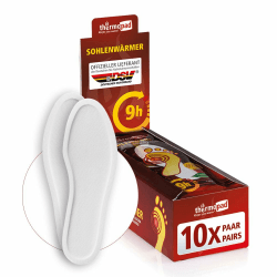 THERMOPAD Sohlenwärmer (Einlegesohle) Gr. S, M, L, XL oder XXL (36-46) – DAS ORIGINAL: 10 Paar Wärmepads für 8 Stunden Wärme I Sofort einsatzbereite Fußwärmer Pads L (40-41)