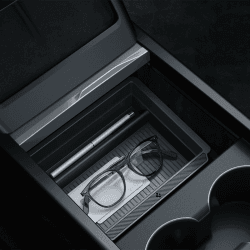 Spigen Tesla Model 3 2024 Highland Mittelkonsole Organizer 【Smooth Slide Technology】 Aufbewahrungsbox, Armlehnenablage Zubehör, Entwickelt für Model 3 Highland - Carbon Edition