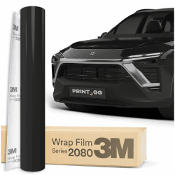 PRINT.GG Autofolie 3M 2080 Glanz Schwarz G12, 152 x 20 cm, Selbstklebende Car Wrapping Folie, Robuste Lackschutzfolie für Auto, Motorrad, Boot, Auto Folie mit hervorragender Haftung 152 x 20 cm Glanz Schwarz