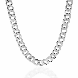 QUADRI - Elegante Halskette aus Panzerkette (Cubana) - Breite 10mm - für Männer und Frauen aus 925er Echtsilber - Länge 45 | 51 | 56 | 61 | 66 | 76 cm - Made in Italy 61 CM (Größe Large Herren)