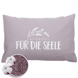 Herbalind Lavendelkissen Für Die Seele 30x20 cm Schlafkissen mit Füllung - Duftkissen zum Schlafen, Oeko TEX 100% Baumwolle, Kräuterkissen mit Lavendel ohne Chemie - Deko Kissen - Geschenk für Frauen