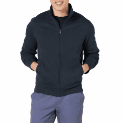 Amazon Essentials Herren Fleece-Jacke mit durchgehendem Reißverschluss M Marineblau
