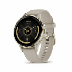 Garmin Venu 3S – GPS-Fitness-Smartwatch mit Bluetooth Telefonie und Sprachassistenz, Ultrascharfes 1,4 / 1,2 Zoll AMOLED-Touchdisplay, Fitnessfunktionen, Garmin Music, Garmin Pay und Rollstuhlmodus Smartwatch 1,1 Zoll French Grey/Soft Gold
