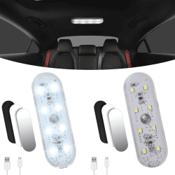 URAQT Auto Innen Beleuchtung, 2 Stück 150MA LED KFZ Innenraumbeleuchtung USB Wiederaufladbare Mobilen Touch Schalterlicht für Auto Wohnmobil Bus Caravan Boat Küche Bad 8LED-Weißes Licht 8 LED