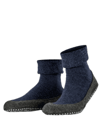 FALKE Herren Cosyshoe Stoppersocken rutschhemmende Noppen auf der Filzsohle komfortabel warm mit Plüsch strapazierfähig atmungsaktive klimaregulierende geruchshemmende Wolle 1 Paar 37-38 Blau Dark Blue 6680