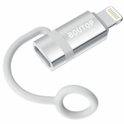 BOUTOP 2023 [Apple MFi Zertifiziert] 36W USB C auf Lightning Adapter für Schnelles Laden Kompatibel mit iPhone, iPad, iPod - [1 Stück, Silber]