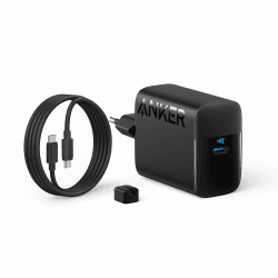 45W USB C Ladegerät, Anker Ladegerät mit USB C Kabel, iPad Ladegerät, PPS-Schnellladen USB C Netzteil für Samsung Galaxy S24 Ultra/S24/S23+/S23/S22/Note20, iPhone 16/15, Pixel (1x 1,5m Kabel inkl.) 1 Pack Schwarz
