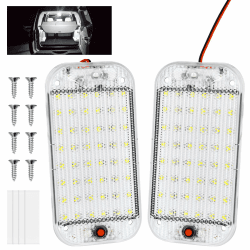 URAQT 48 LED Innenbeluchtung Auto, 2 Stück Super Hell 800LM 12V LED KFZ Innenraumbeleuchtung mit Schalter 6000K Weißlicht Kfz Beleuchtung Leiste für Auto Wohnmobil Bus Caravan Boat Quadratischer 2 Stück -Quadratischer