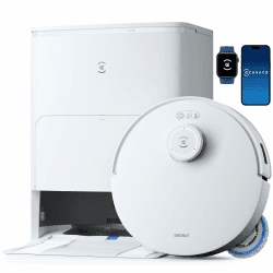 ECOVACS DEEBOT T30S Saugroboter mit Wischfunktion, 11000Pa Saugkraft, ZeroTangle Technologie, Adaptive TruEdge™ Kantenreinigung, Heißwasser-Mopp-Waschen, Selbstentleerung, Auto-Anheben des Mopps T30S OMNI