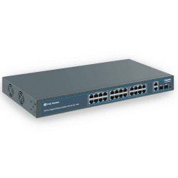 YuanLey 28-Port-Gigabit-PoE-Switch mit 24 Ports PoE+ bei 400 W, 2 Gigabit-Uplink-Ports, 2 SFP, Robustes Metall für Desktop-/Rack-Montage, AI-Watchdog, VLAN, Plug-and-Play, Nicht verwaltet 28 Port | 24*PoE+ (1000Mbps)(400w)