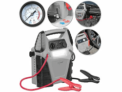 revolt Autostarter: 5in1-Starthilfe-Powerbank, Kompressor, USB, 12V, 20 Ah, 1000A, 150 psi (Autostarter Powerbank, Kfz Starthilfe Powerbank, Powerbanks Kompressoren)