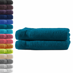 2X Duschtuch | Petrol | 100% Baumwolle Frottier | Oeko-TEX® Standard 100 | Premium Qualität 500 g/m² 2x Duschtuch | 70 x 140 cm Petrol