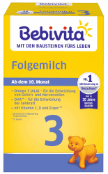 Bebivita Milchnahrung 3 Folgemilch, 4er Pack (4 x 500g)