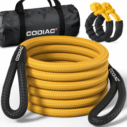 GODIAG 1"×20ft, 6M Abschleppseil Pkw mit Rutschfesten Handschuhen und Aufbewahrungstasche, Abschleppgurt 6m mit 2 Soft Schäkel, Tragfähigkeit 46500 LBS für LKW Jeep ATV UTV Traktor Straßenrettung 1" * 20ft, 2 Softschäkeln