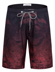 APTRO Herren Badehose Lang Badeshorts Schnelltrocknend Boardshorts Freizeit Short mit Innenslip 2401 4XL Rot