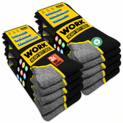 SOXCO 10 Paar Herren Socken Arbeitssocken WORK Socks 43-46 Schwarz