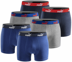 PUMA Boxershort 6er Pack Herren Basic Black Limited Edition Blue Sodalite XL