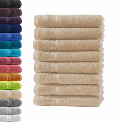 8X Gästetuch | Beige | 100% Baumwolle Frottier | Oeko-TEX® Standard 100 | Premium Qualität 500 g/m² 8x Gästetuch | 30 x 50 cm Beige