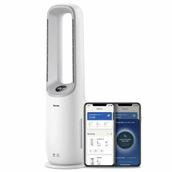 Philips Air Performer 2-in-1: Luftreiniger und Kühlgebläse - Reinigt 70 m², Entfernt 99,97% der Allergene und Schadstoffe. HEPA-Filter, Intelligente Sensoren, Alexa, App. (AMF765/10) Luftreiniger und Kühlgebläse Für Räume bis 70 m²