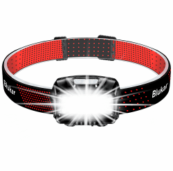 Blukar LED Stirnlampe Wiederaufladbar, Superhell 2000 Lumen Stufenlos Dimmbar Kopflampe mit 8 Lichtmodi, Sensor und Rotlicht, Leichtgewichtig Wasserdichte Mini Stirnlampe für Campen, Angeln usw. 1