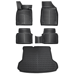 ELMASLINE 3D Gummimatten & Kofferraumwanne Set für Audi Q4 E-TRON ab 2021 (Standard Ladeboden) | Passt Nicht in variablen Ladeboden