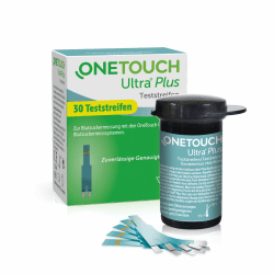 OneTouch Ultra® Plus Blutzuckerteststreifen I 30 Stück I 1 Packung I zur Blutzucker-Messung bei Diabetes (Zucker-Krankheit) 30 Stück (1 Packung)