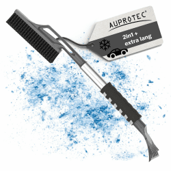AUPROTEC Eiskratzer Auto mit Besen & Softgriff XXL 72 cm/Eiskratzer mit Besen/Scheibenkratzer Auto/Schneekratzer Auto mit Besen/Scheibenkratzer Winter/Eisschaber Auto - Grau
