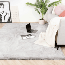 FRAAI Hochflor Teppich - Comfy Supreme Grau 200x290cm - Shaggy, Einfarbig - Modern, Skandinavisch - Wohnzimmer, Esszimmer, Schlafzimmer - Fellteppich - Rug 200 x 290 cm Grau