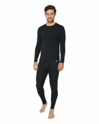 DANISH ENDURANCE Merino Thermounterwäsche Herren, Premium Skiunterwäsche Herren, Funktionsunterwäsche Set, Warm & Atmungsaktiv, Merino Unterwäsche Herren M Schwarz