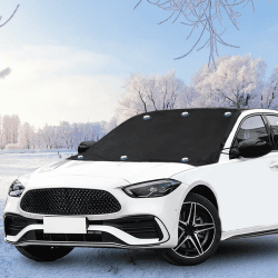 Uoimky Frontscheibenabdeckung, Magnet Auto Scheibenabdeckung mit Rückspiegelabdeckung Faltbare Winter Windschutzscheibe Abdeckung Auto Frontscheibe Eisschutzfolie gegen Schnee, Frost, EIS, UV, Staub 210x120cm