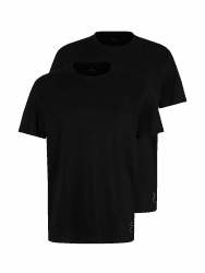 TOM TAILOR Herren Crewneck T-Shirt im Doppelpack (2er Pack) L 29999 - Black