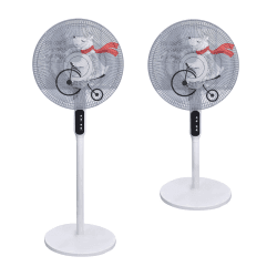 Cuayaes Ventilator-Sicherheitsschutz, Fingerschutz, 2 Stück, Anti-Pinch-Handventilator-Abdeckung, für den Sommer, waschbar, rund, elektrischer Ventilatorschutz, staubdicht, Netzgewebe Little Bear