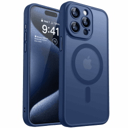 CANSHN 2024 Neu für iPhone 15 Pro Max Hülle mit Kameraschutz für Magsafe (TOP Militärschutz & Magnetkraft) Extrem Haltbarkeit Hülle iPhone 15 Pro Max Case Stoßfest, Dunkelblau iPhone 15 Pro Max Dunkelblau
