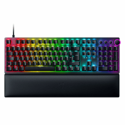 Razer Huntsman V2 (Red Switch) - Praktisch latenzfreie Optische Gaming-Tastatur (Lineare Optische Switches Gen-2, Doubleshot PBT-Tastenkappen, Handballenauflage) QWERTY US-Layout | Schwarz