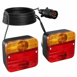 TLGREEN Anhänger Rückleuchten Set mit 7M Kabel 12V Rücklicht Anhänger Beleuchtung 7 Polig mit E Prüfzeichen für PKW LKW Wohnwagen Boot Transporter Anhängerbeleuchtung Rücklichter