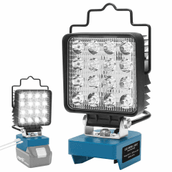 QUPERR Arbeitsleuchte kompatibel mit Makita 18V Akku, 48W 4800LM LED Lampe, tragbar wie Makita Lampe 18V, Makita Arbeitsleuchte, mit USB- und Typ-C-Anschlüssen für Baustelle und Camping (ohne Akku)