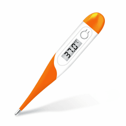 Daffodil HPC400 Digitales Fieberthermometer - Achsel-Thermometer - quecksilberfrei für orale sowie rektale Messungen, speichert die zuletzt gemessene Temperatur, inkl. LR41 Knopfzelle, CE zertifiziert