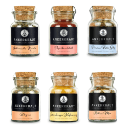 Ankerkraut Küchen Starter-Set mit 6 Gewürzen, Geschenk für Männer/Frauen/Div, Kitchen-Basic Starter-Kit, zum Einzug & Umzug, Inspiration zum Kochen