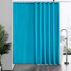 Furlinic Duschvorhang Überlänge Badvorhang Anti-schimmel für Dusche und Badewanne Textile Vorhänge aus Stoff Antibakteriell wasserdicht Extra Breit 240x180cm Aquamarine mit 16 Haken. H180 x B240 cm (1er Pack) Aquamarine
