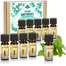 com-four® 10x duftende Öle im Set - Raumduft Naturausflug - Duftöl für Aroma-Diffusoren, Lufterfrischer, Wasser-Verdampfer, Luft-Befeuchter (010 Stück - Naturausflug)