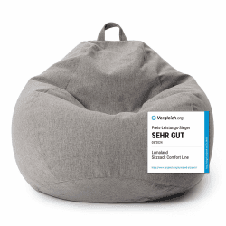 Lumaland Sitzsack Comfort Line | Indoor Beanbag 80x90x50cm mit mehr als 1,5 Mio. anpassbaren EPS-Perlen | Weiches & Komfortables Bodenkissen | Sessel für Kinder & Erwachsene | 185 L Volumen [Hellgrau] L - 80x90x50cm - 185 L Hellgrau