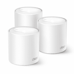 TP-Link Deco X1500 Mesh WLAN Set (3 Pack), 𝐖𝐢-𝐅𝐢 𝟔 AX1500 Dual Band Router & Repeater, 2X Gigabit Ports für Jede Einheit, für Häuser mit 4-5 Schlafzimmern, Umfassender Jugendschutz, WPA3 AX1500 3er-Set